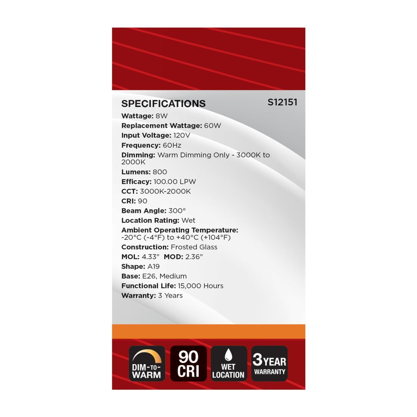 8A19L/930WD/E26/GFYS - S12151