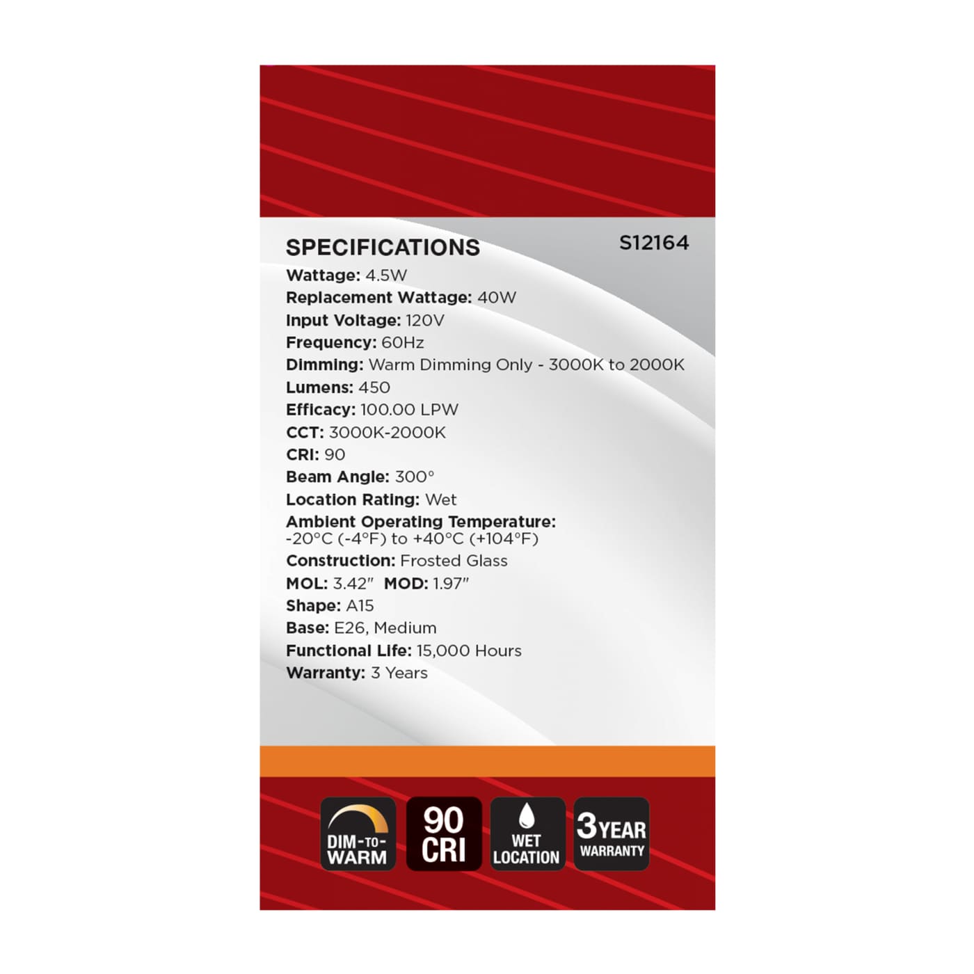 4.5A15L/930WD/E26/GFYS - S12164