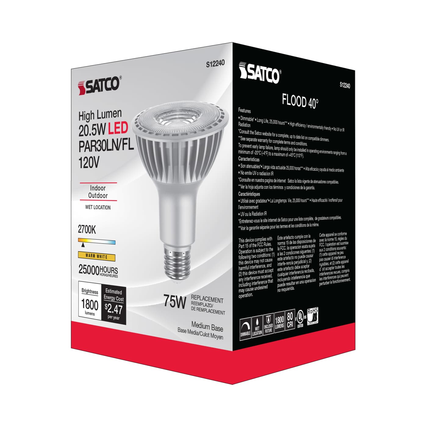 20.5PAR30LN/LED/827/HL/120V/FL - S12240