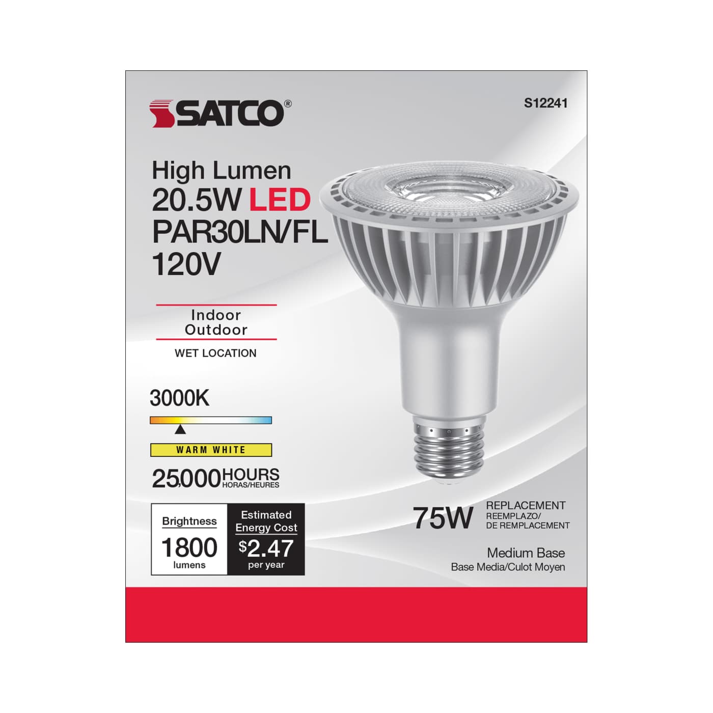 20.5PAR30LN/LED/830/HL/120V/FL - S12241