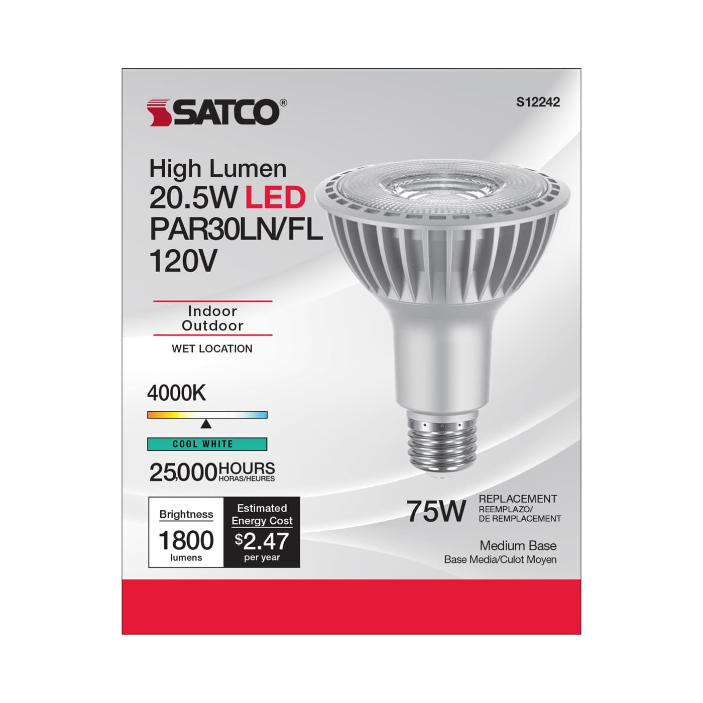 20.5PAR30LN/LED/840/HL/120V/FL - S12242