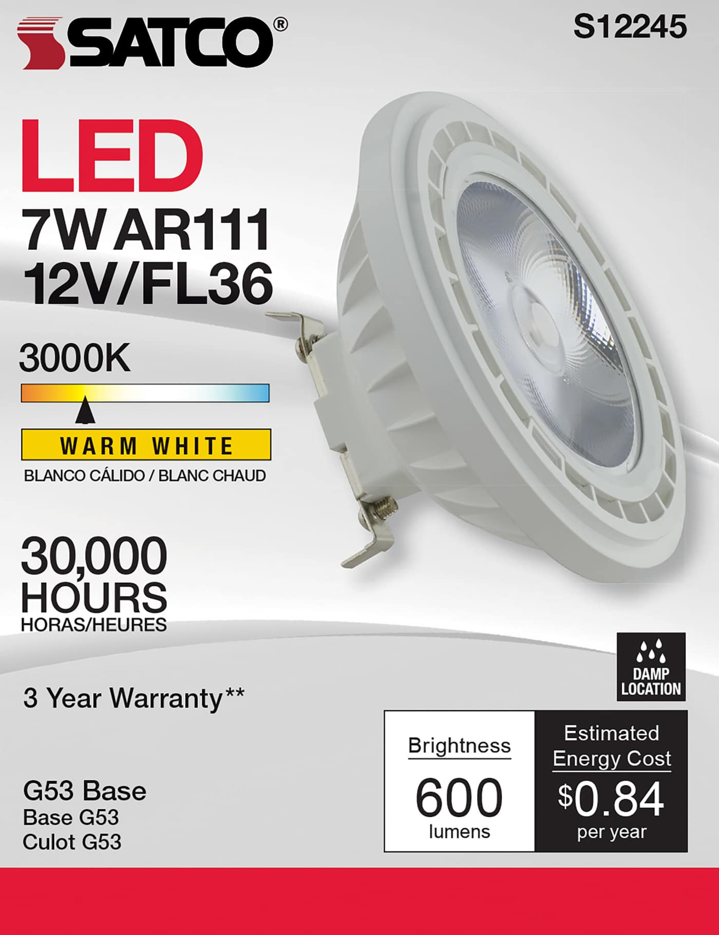 7AR111/LED/830/FL36/12V - S12245