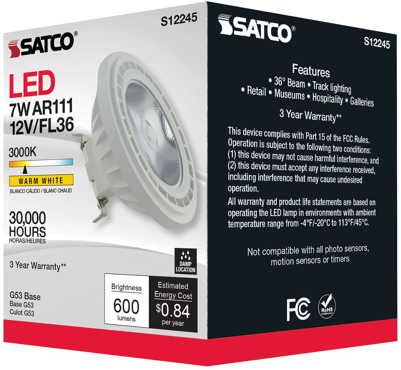 7AR111/LED/830/FL36/12V - S12245