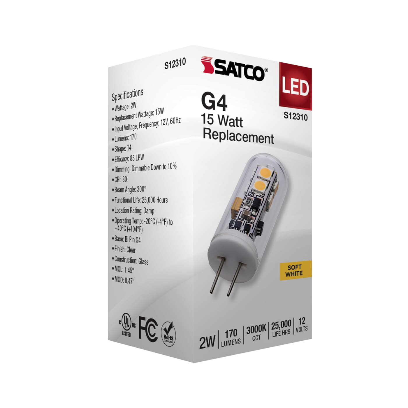 2W/LED/G4/CL/830/12V - S12310