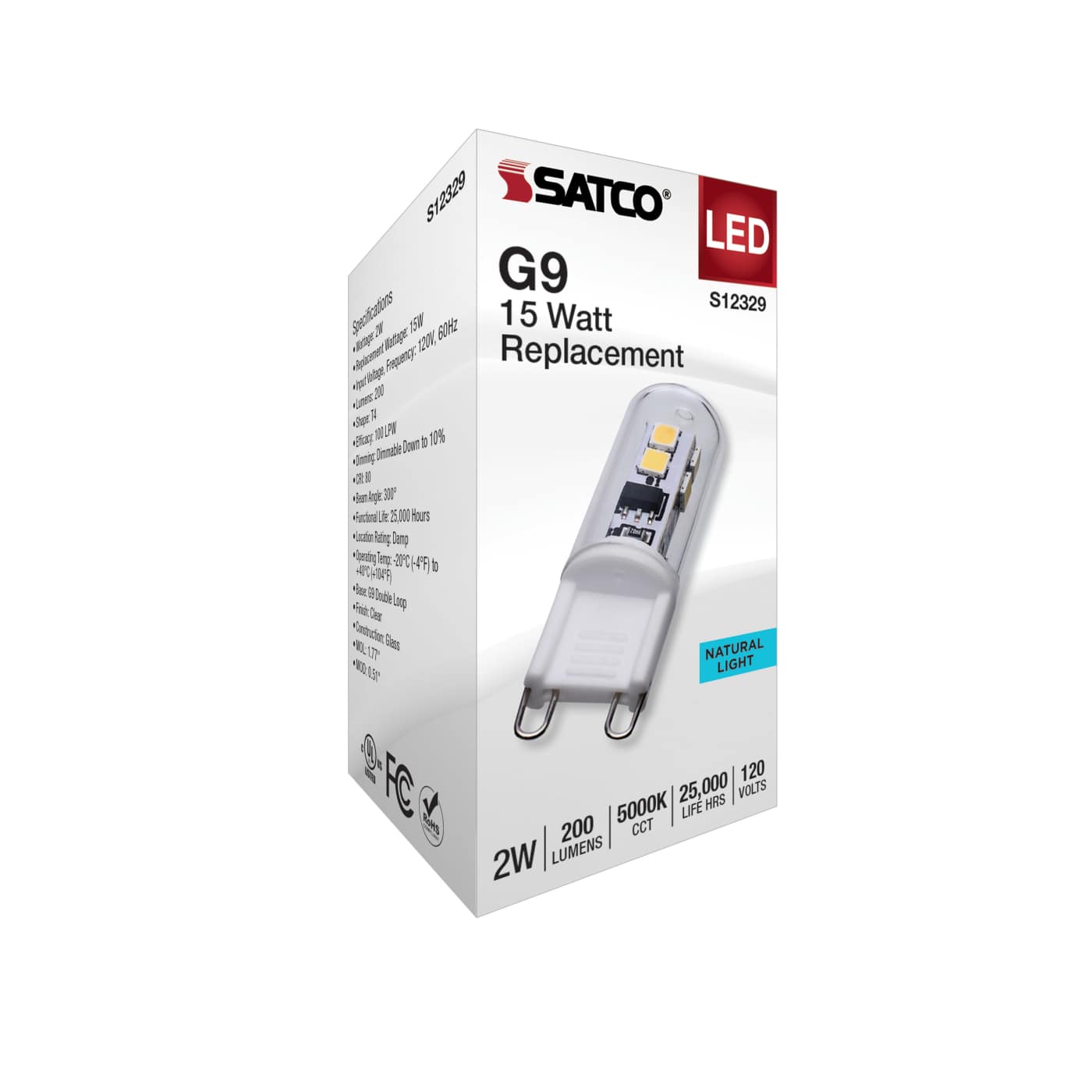 2W/LED/G9/CL/850/120V - S12329