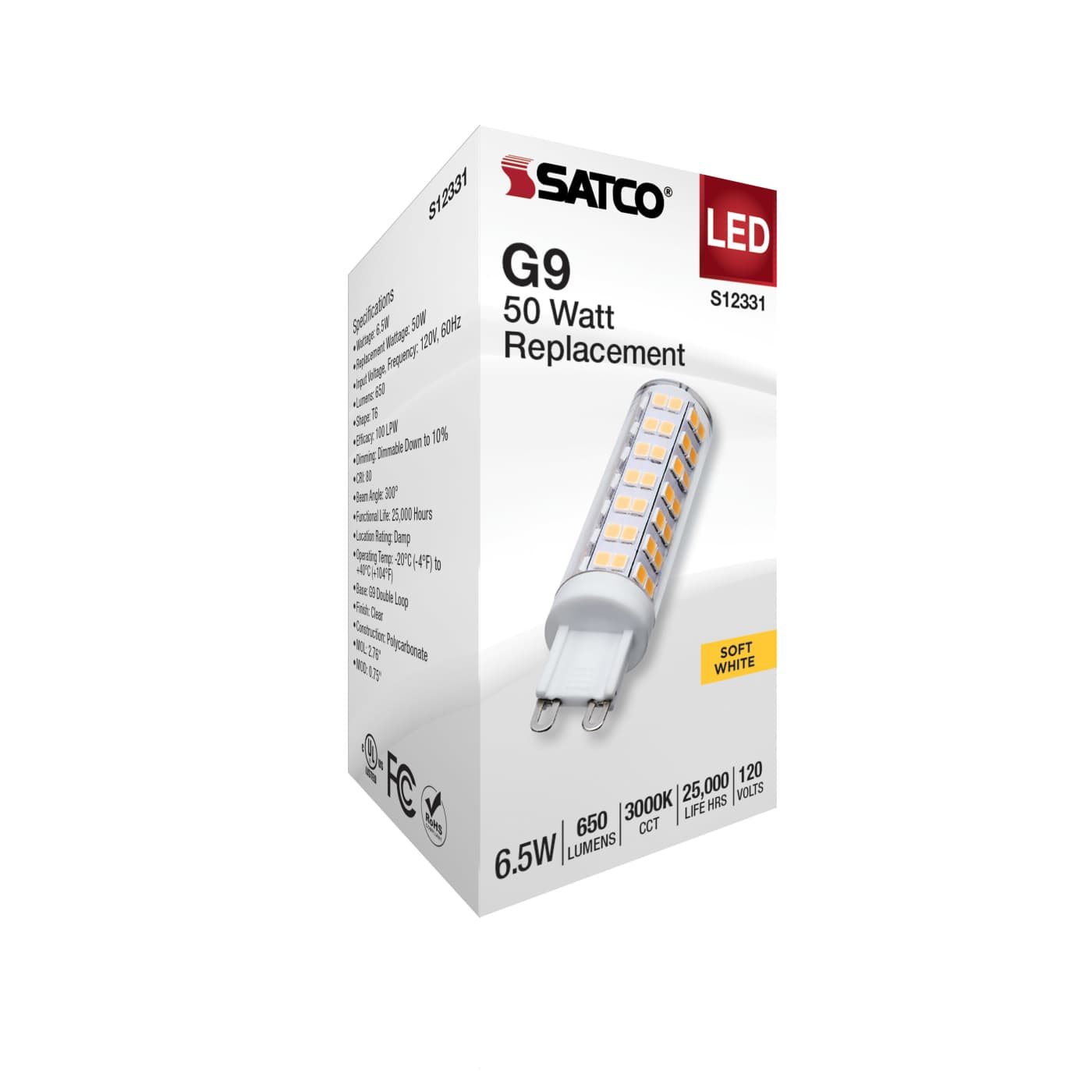 6.5W/LED/G9/CL/830/120V - S12331