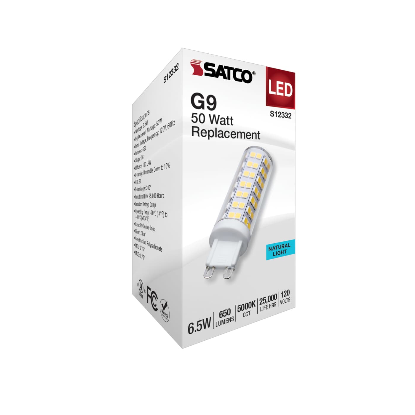 6.5W/LED/G9/CL/850/120V - S12332