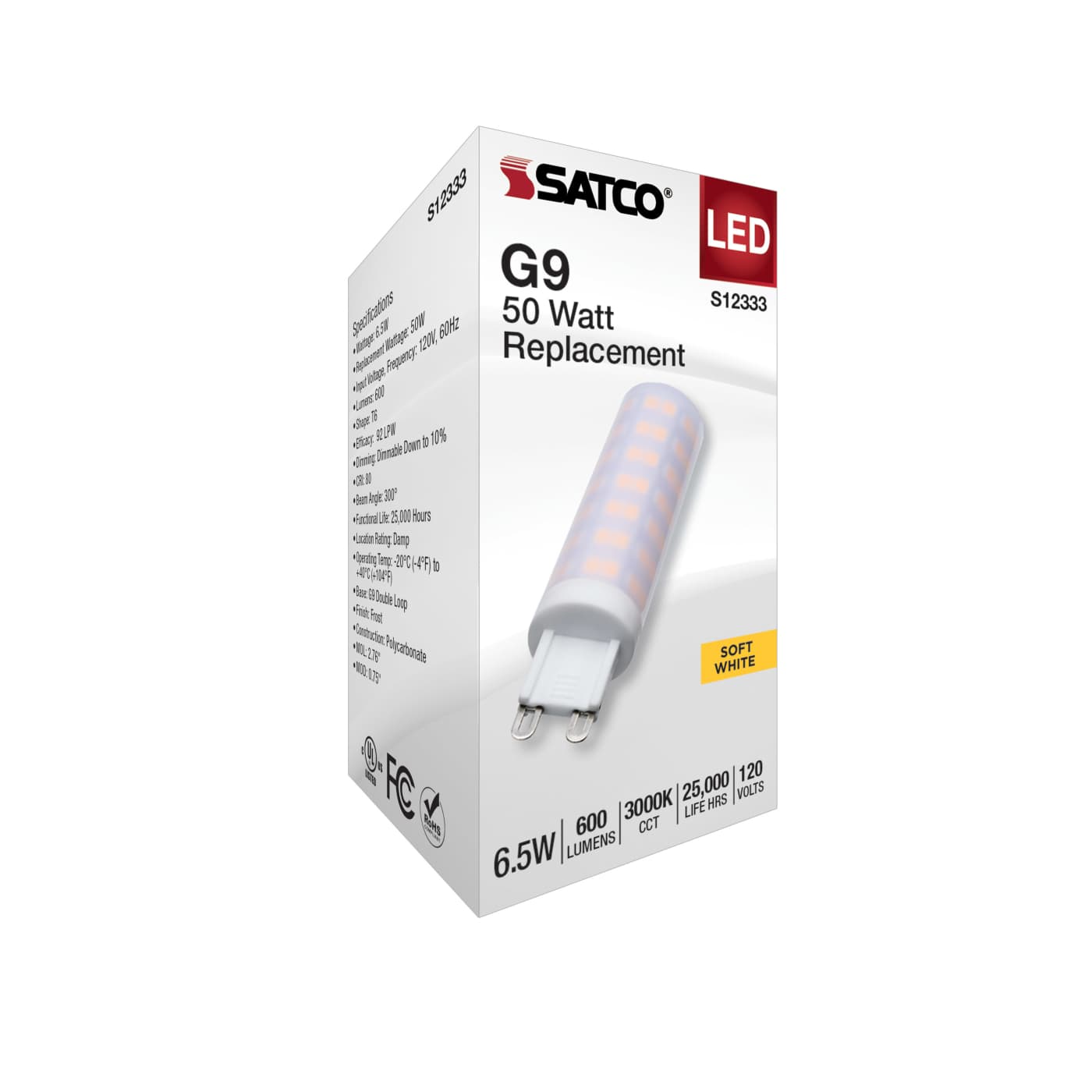 6.5W/LED/G9/FR/830/120V - S12333
