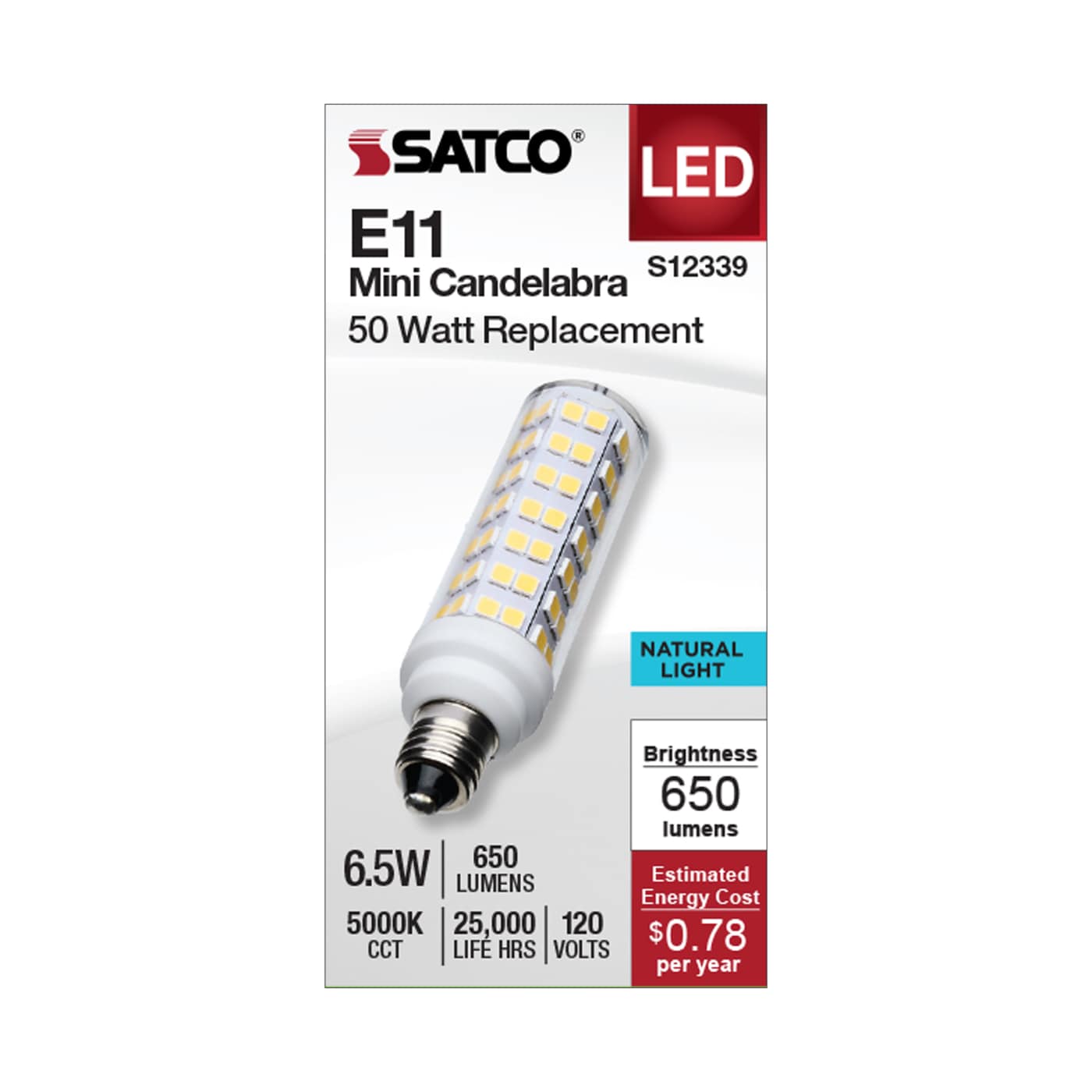 6.5W/LED/E11/CL/850/120V - S12339