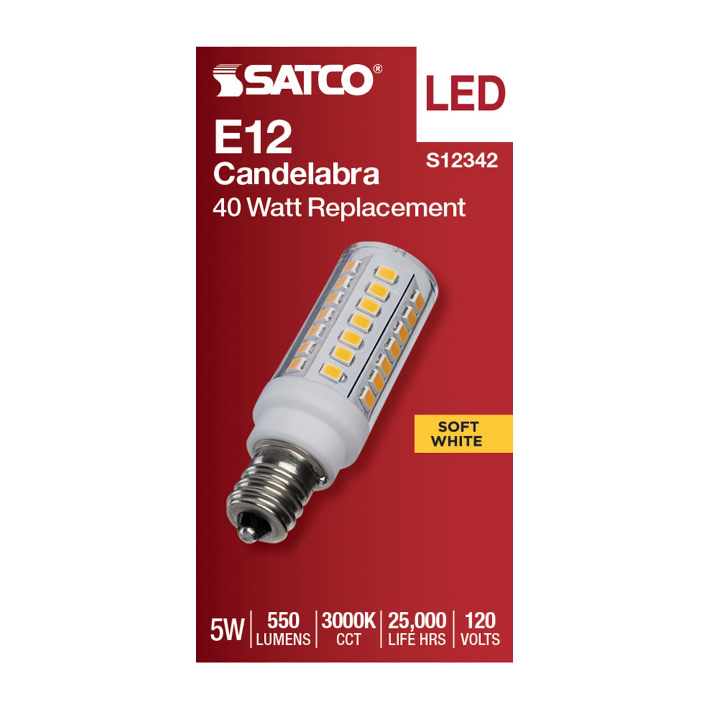 5W/LED/E12/CL/830/120V - S12342