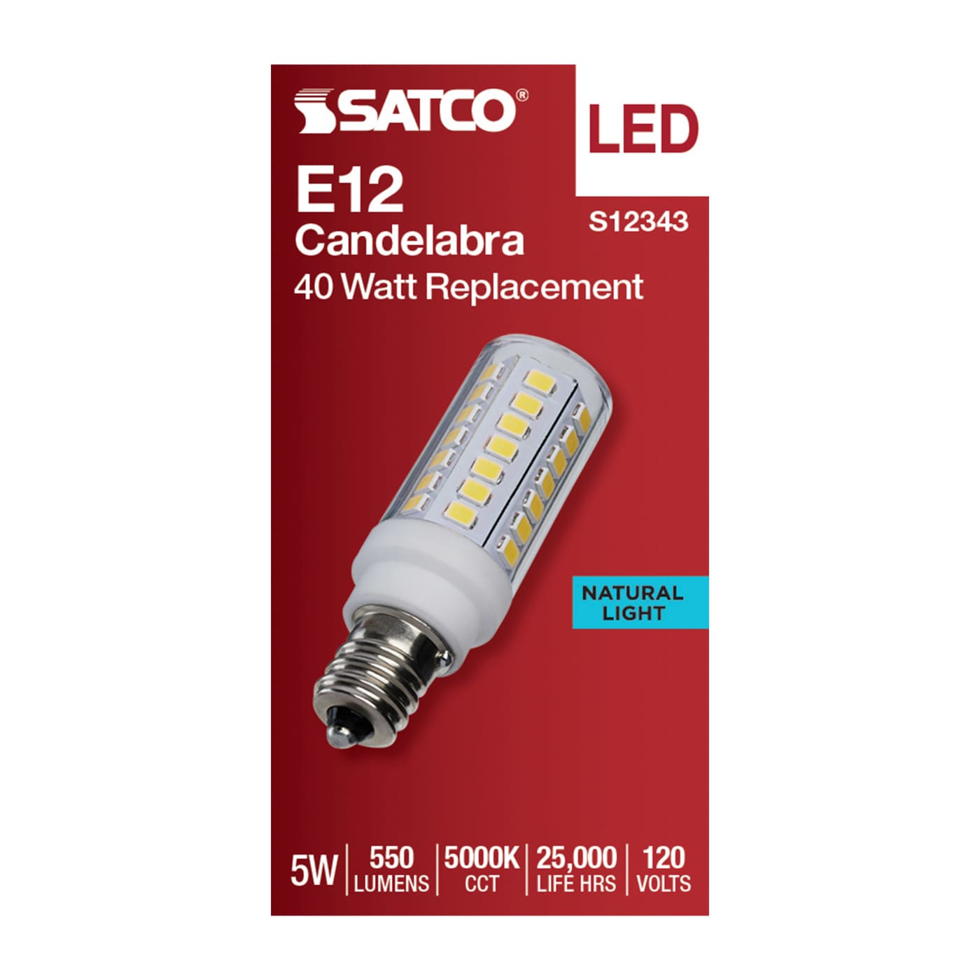 5W/LED/E12/CL/850/120V - S12343