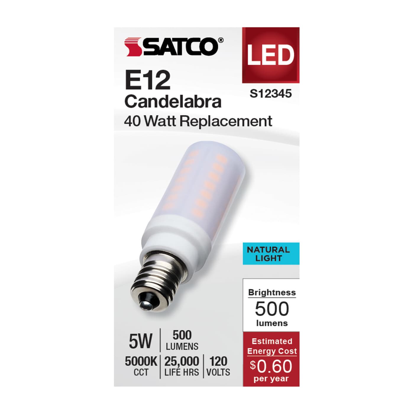 5W/LED/E12/FR/850/120V - S12345