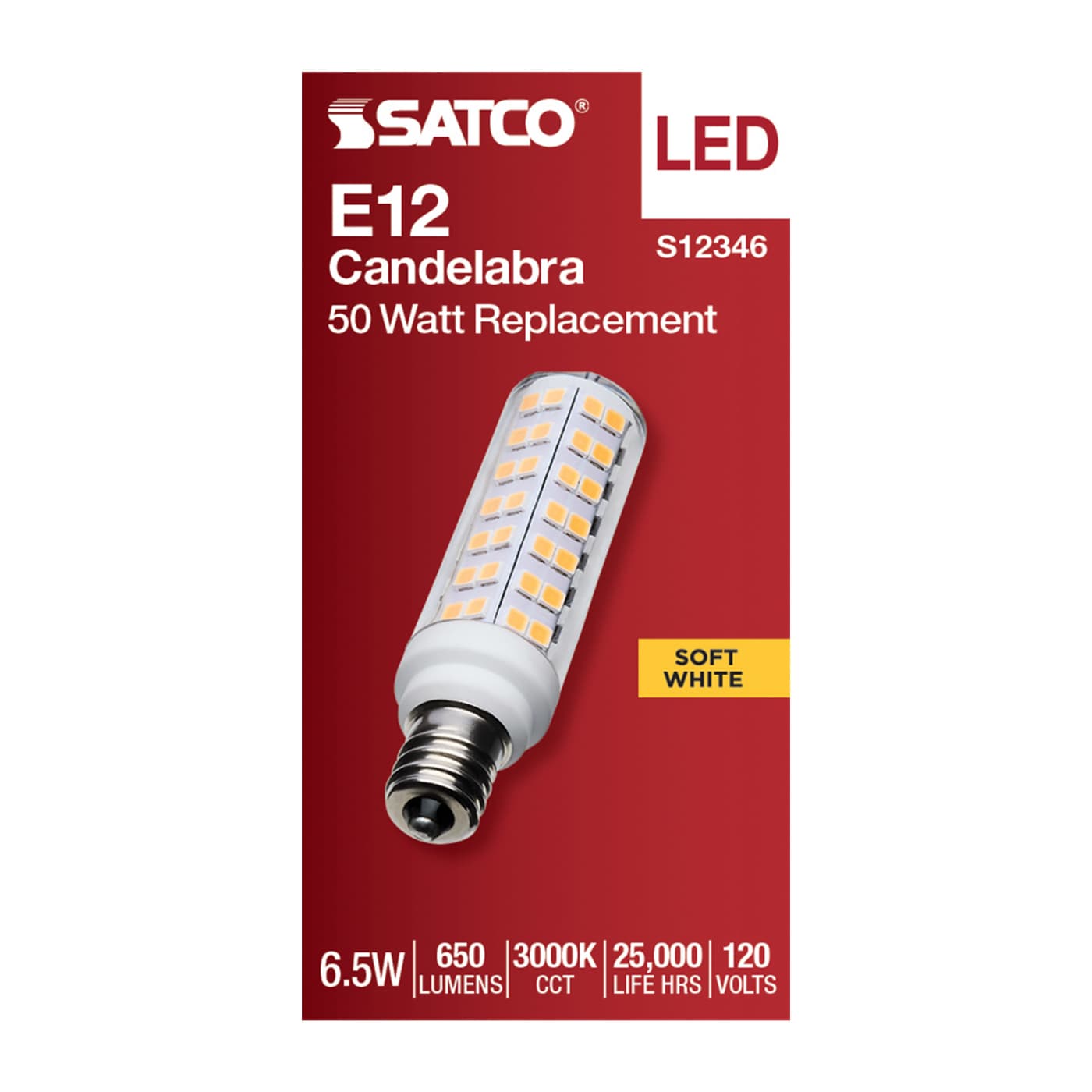 6.5W/LED/E12/CL/830/120V - S12346