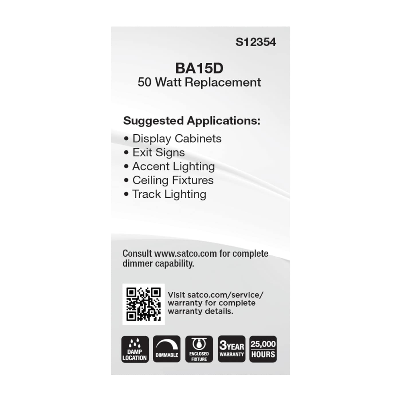 6.5W/LED/DC/CL/830/120V - S12354