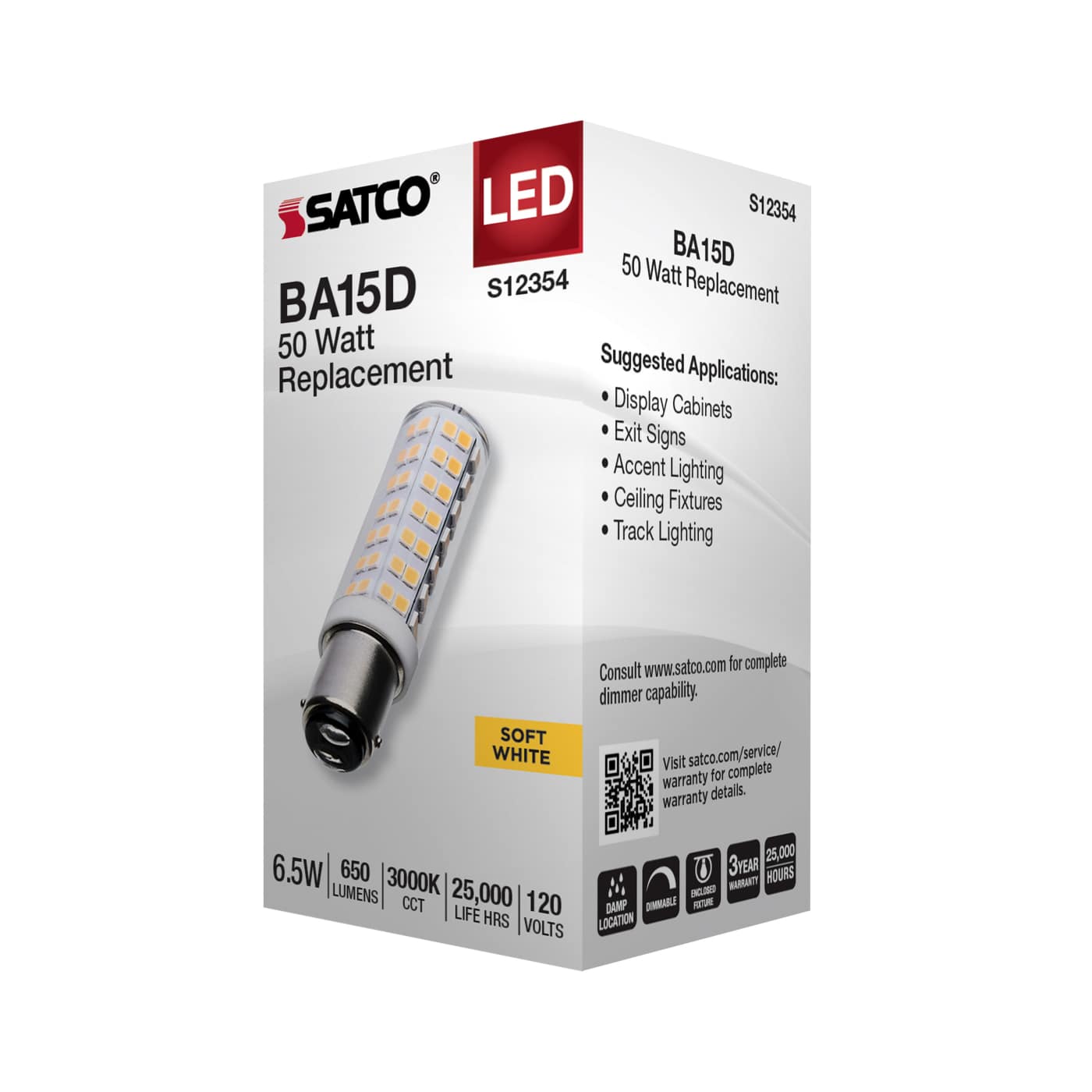 6.5W/LED/DC/CL/830/120V - S12354