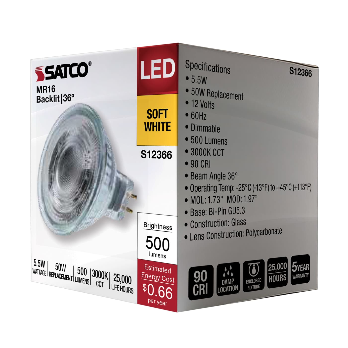 5.5MR16/GB/930/FL36/12V - S12366