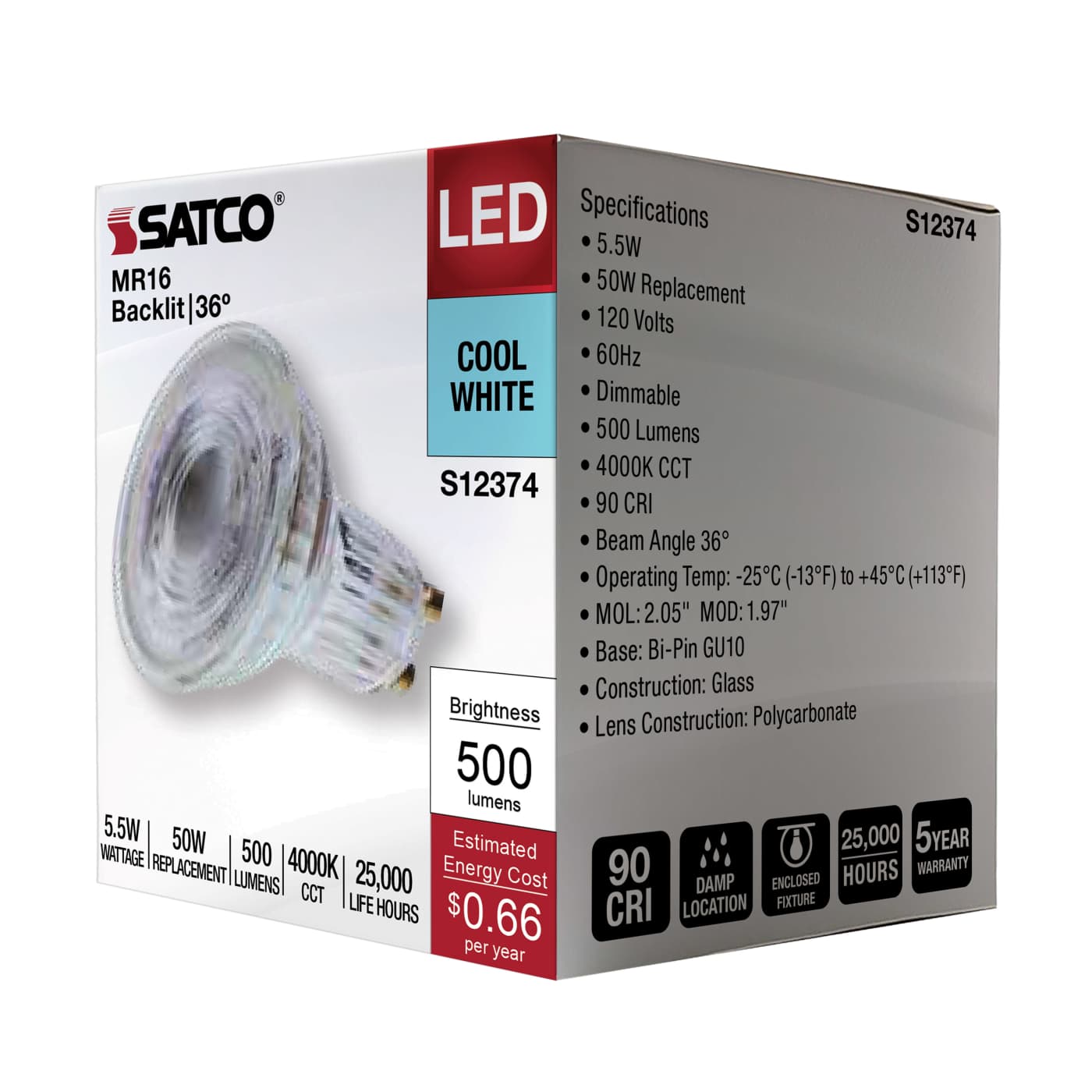 5.5MR16/GB/940/FL36/GU10/120V - S12374