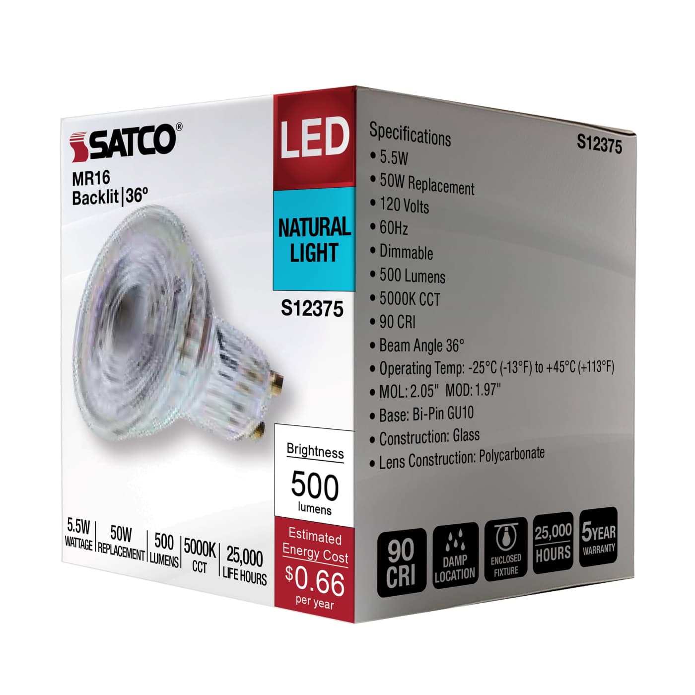 5.5MR16/GB/950/FL36/GU10/120V - S12375