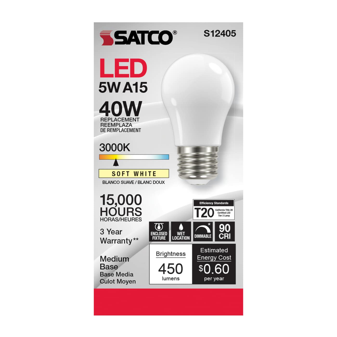 5A15/SW/LED/E26/930/120V - S12405