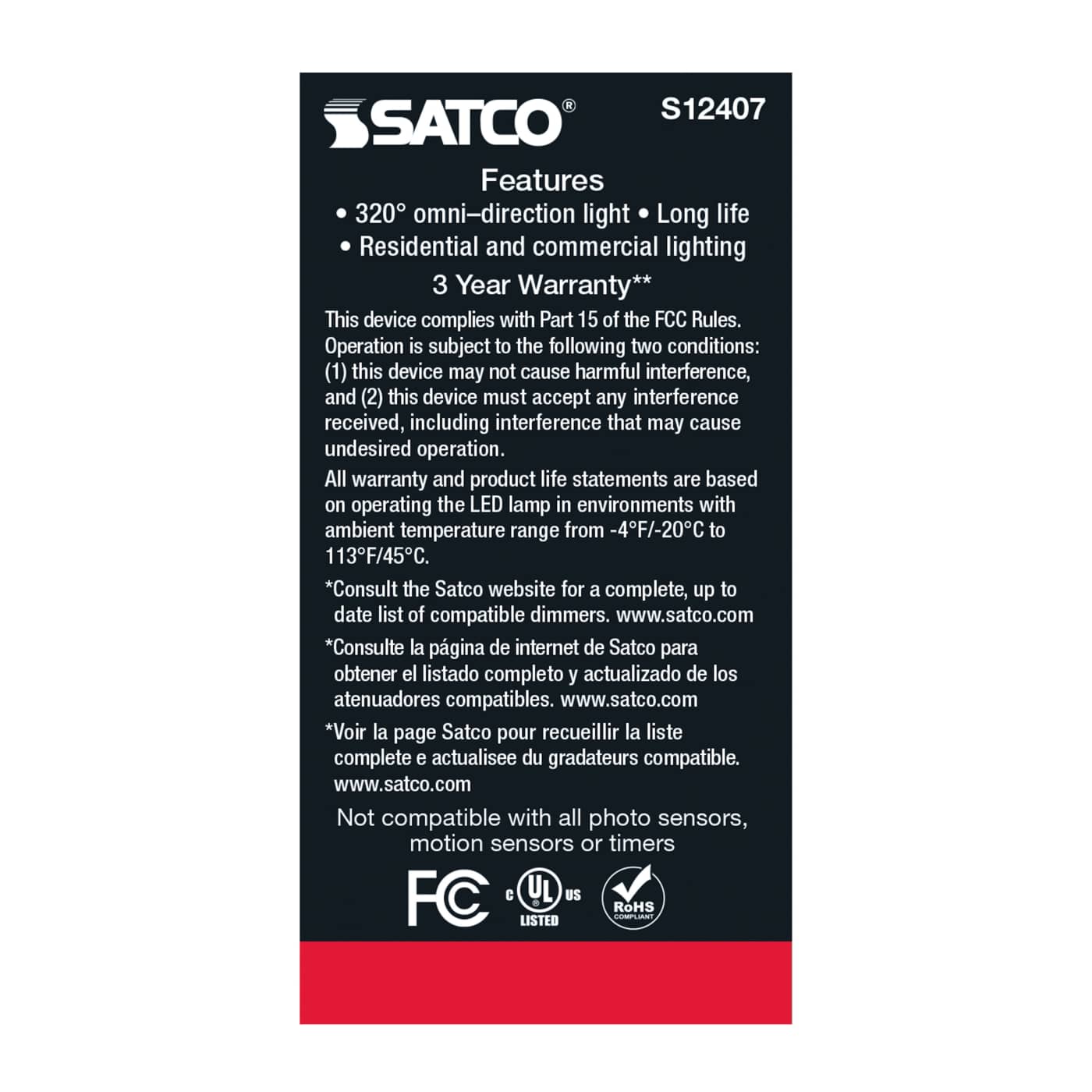 8.2A15/SW/LED/E26/930/120V - S12407