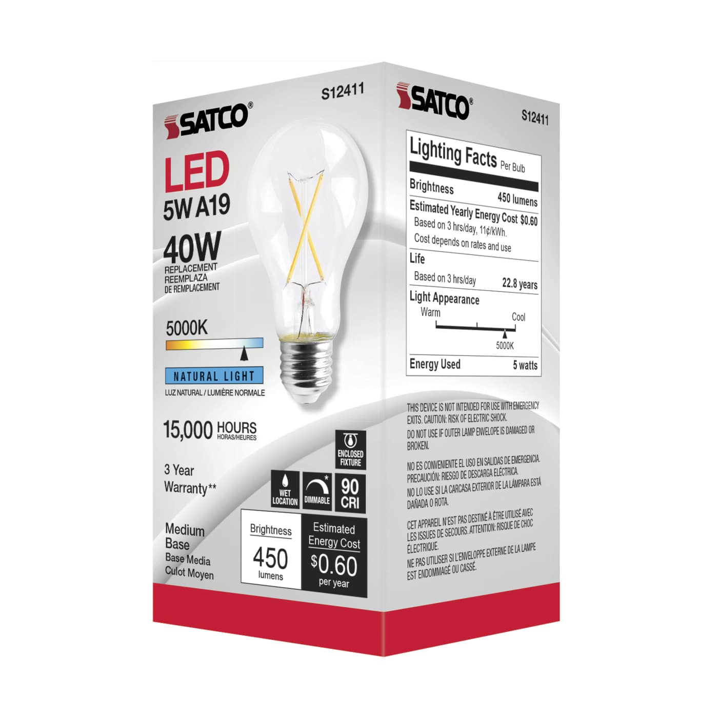 5A19/CL/LED/E26/950/120V - S12411