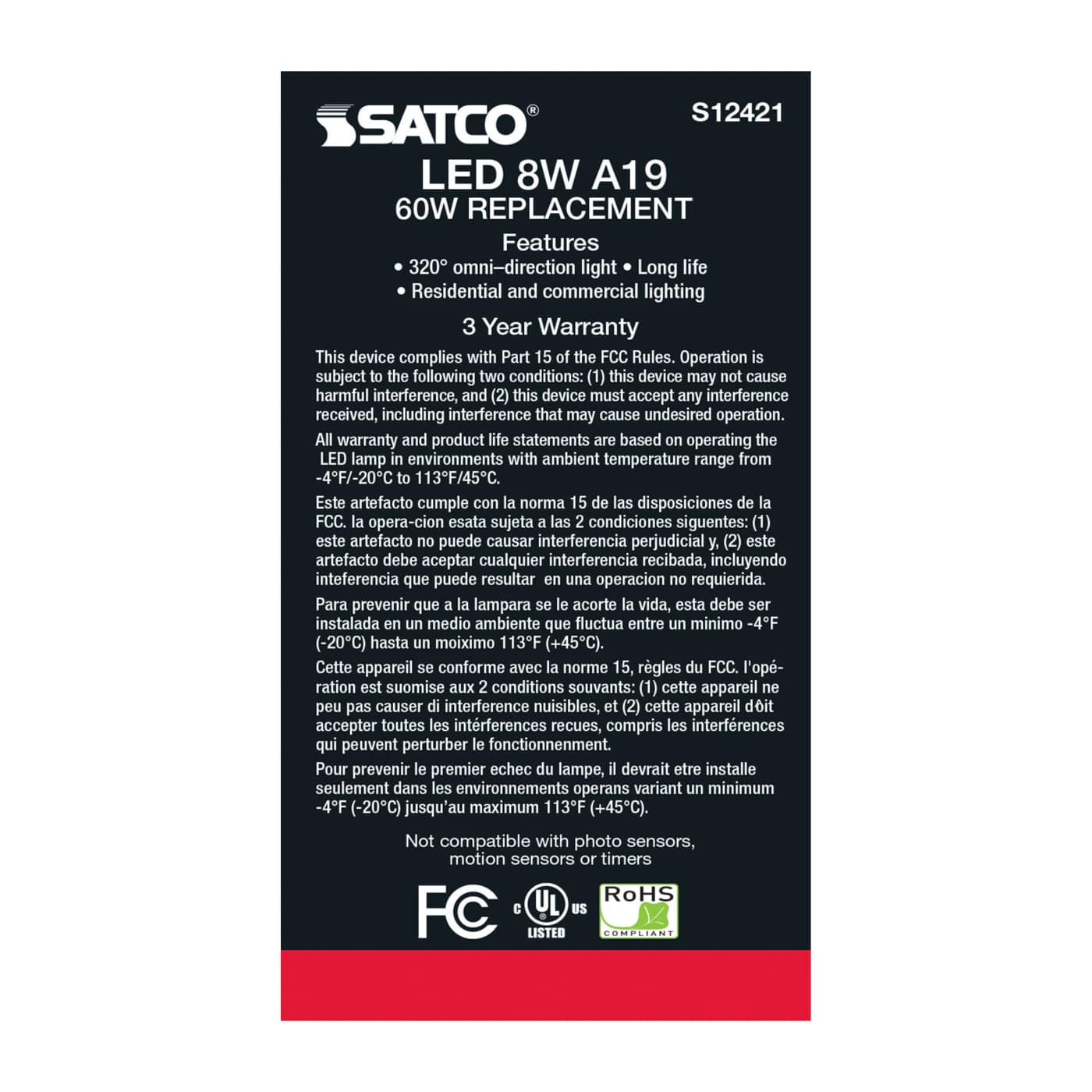 6A19/SLV/LED/E26/927/120V - S12421