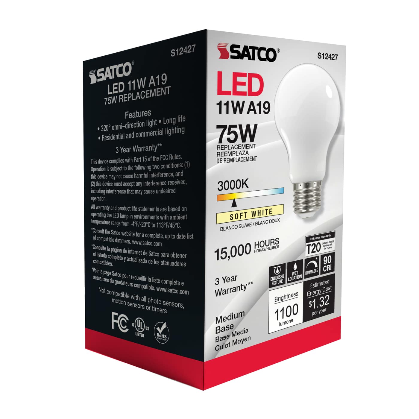 11A19/SW/LED/E26/930/120V - S12427