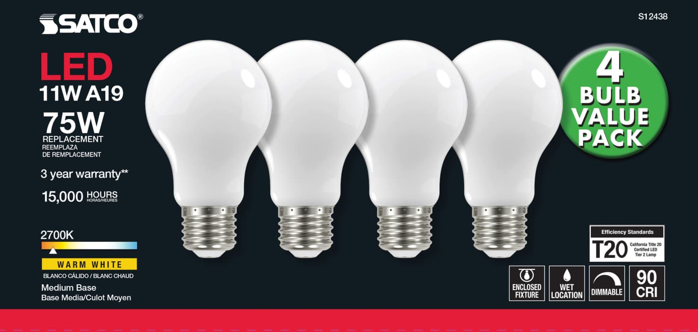 11A19/SW/LED/927/120V/4PK - S12438