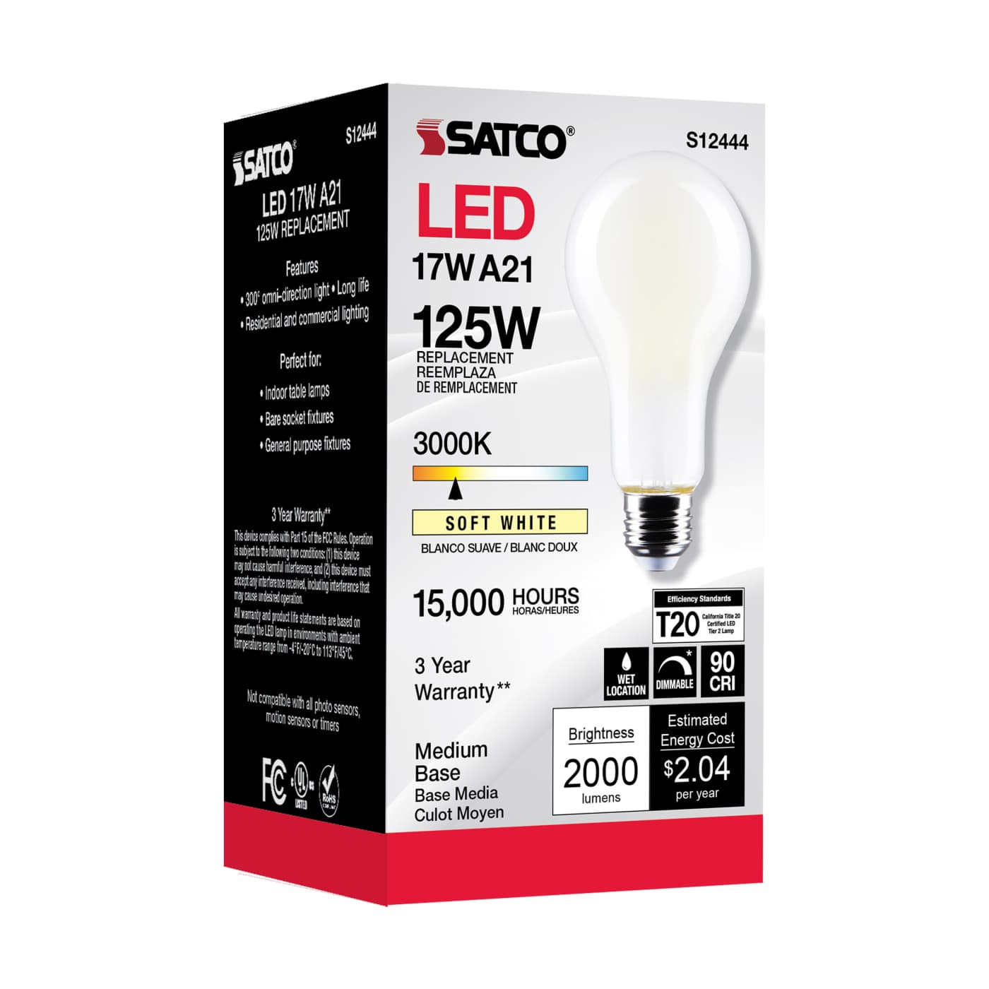 17A21/FR/LED/E26/930/120V - S12444