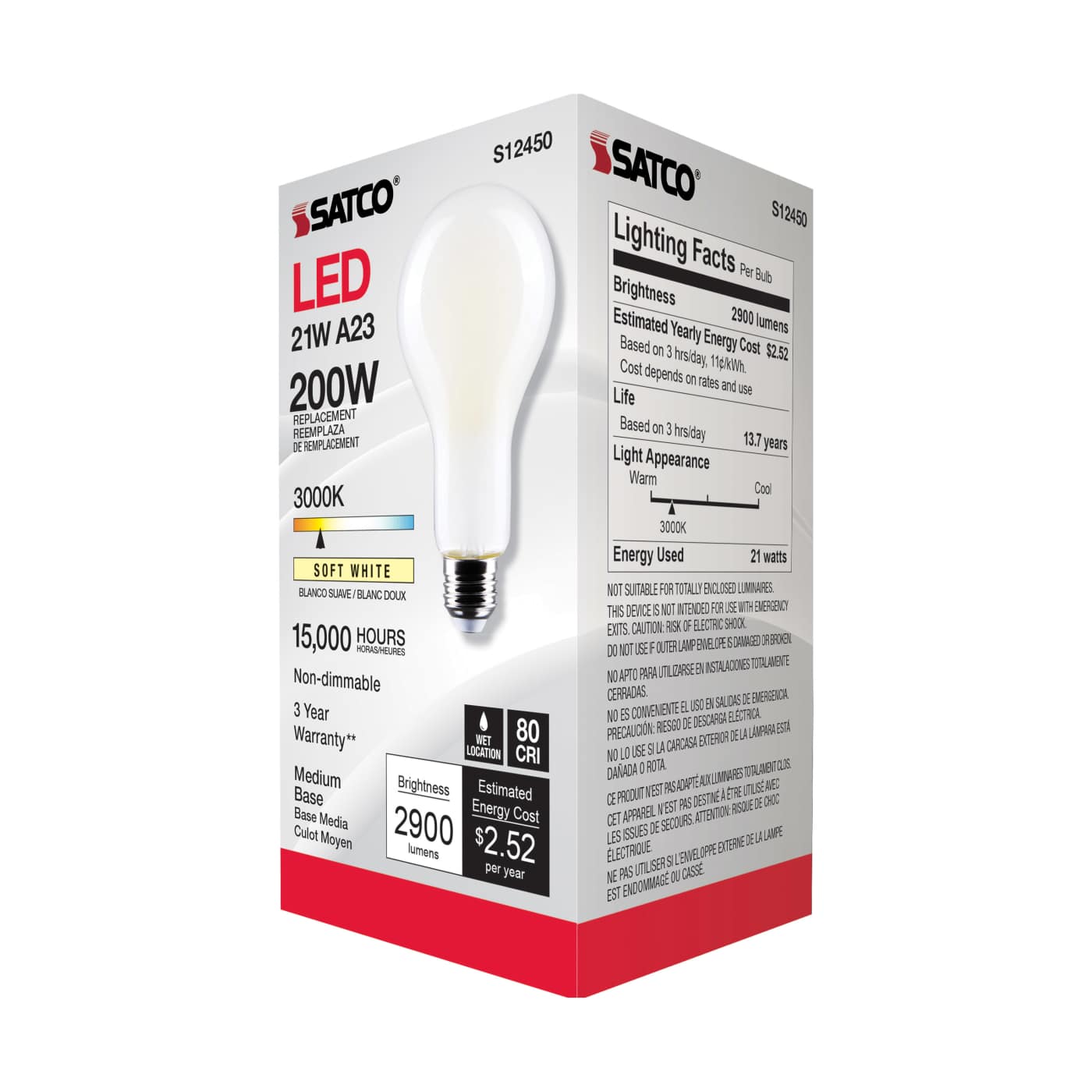 21A23/FR/LED/E26/830/120V/ND - S12450