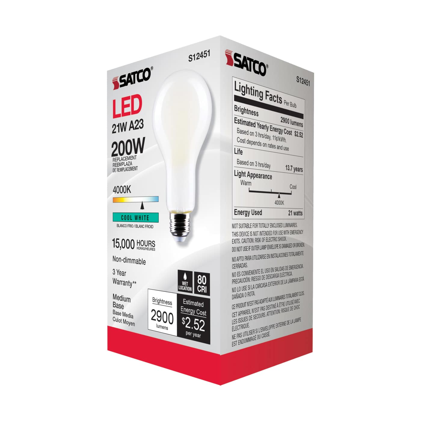 21A23/FR/LED/E26/840/120V/ND - S12451