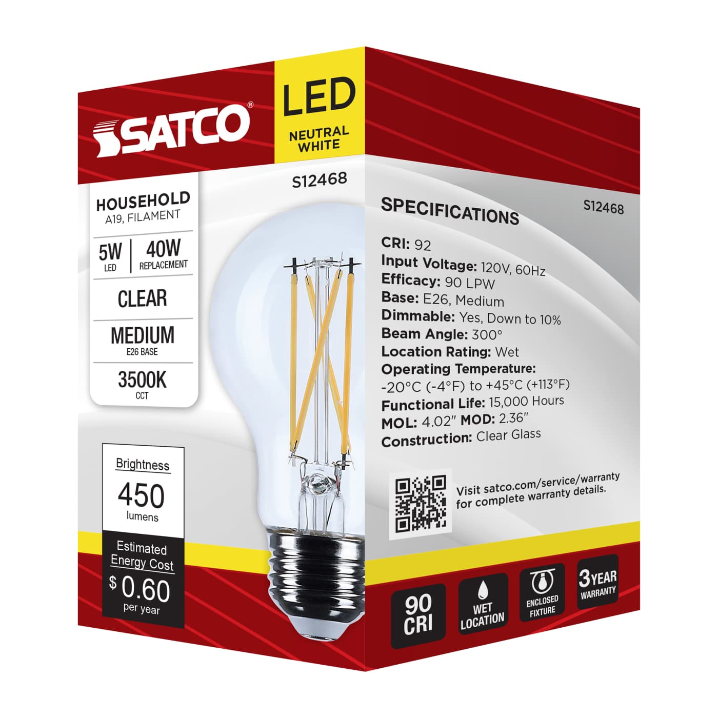 5A19/CL/LED/E26/935/120V - S12468