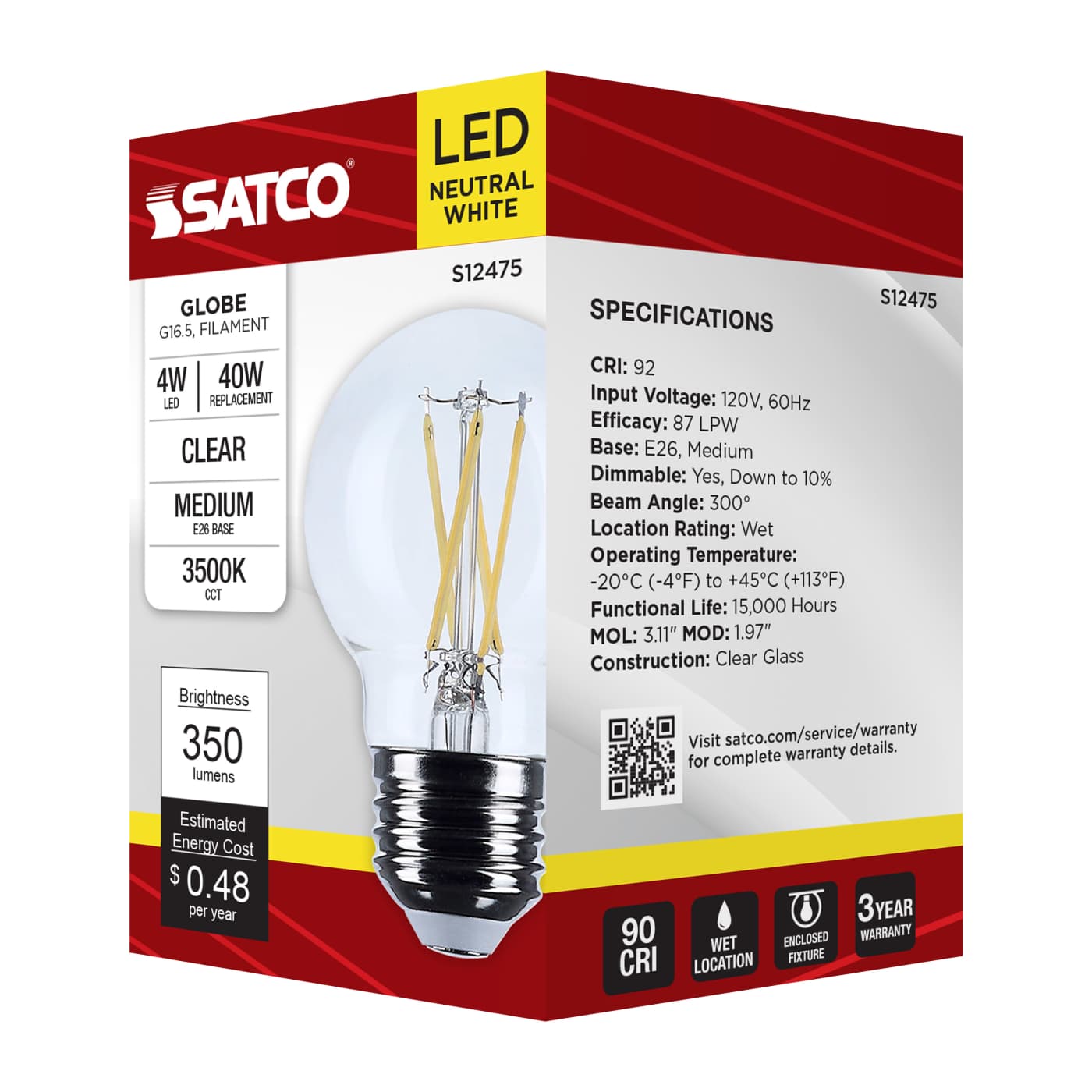 4G16.5/LED/CL/935/120V/E26 - S12475