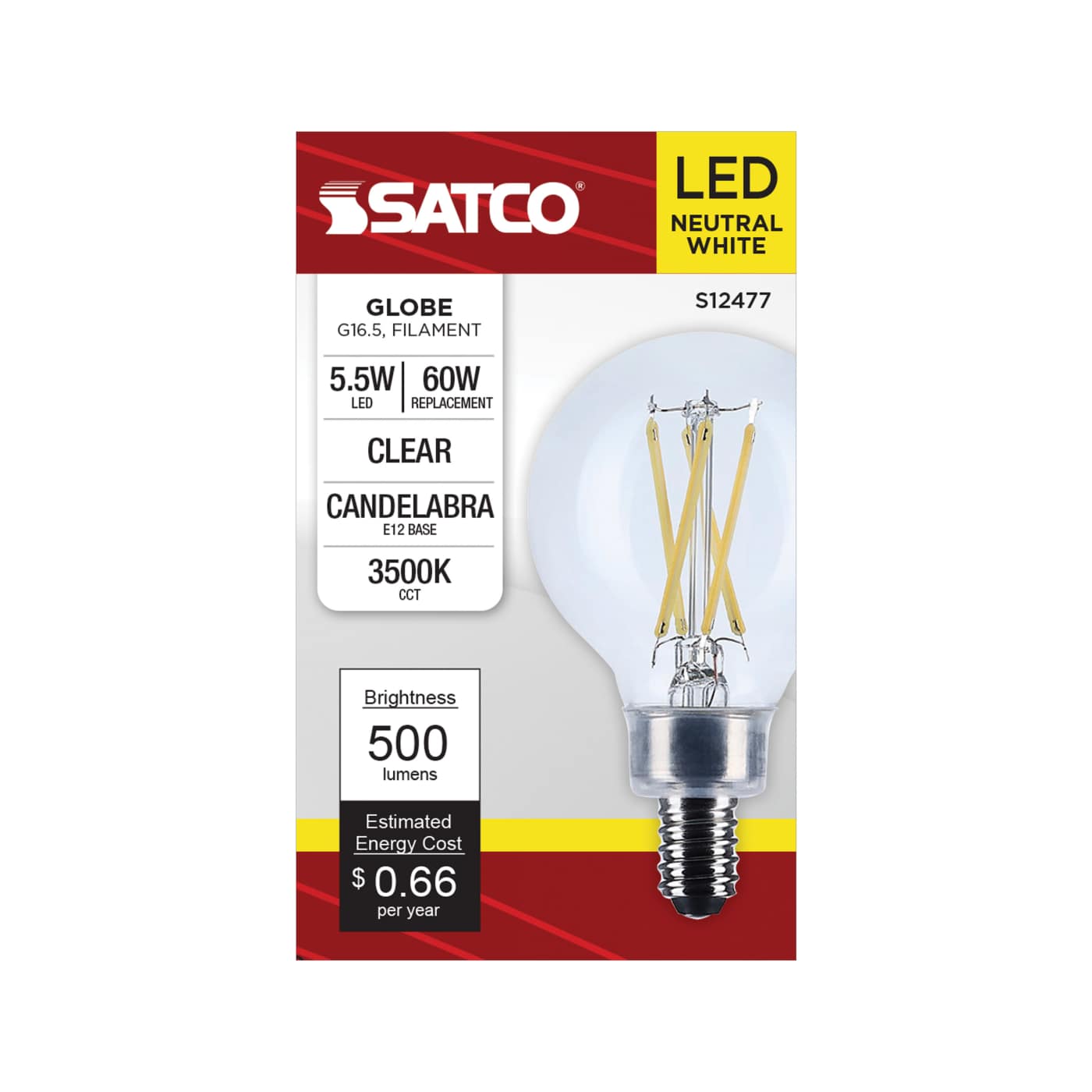 5.5G16.5/LED/CL/935/120V/E12 - S12477