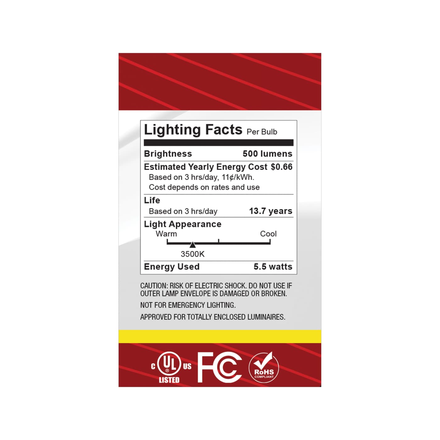 5.5G16.5/LED/CL/935/120V/E12 - S12477