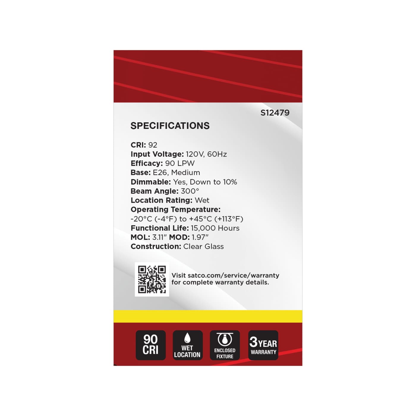 5.5G16.5/LED/CL/935/120V/E26 - S12479