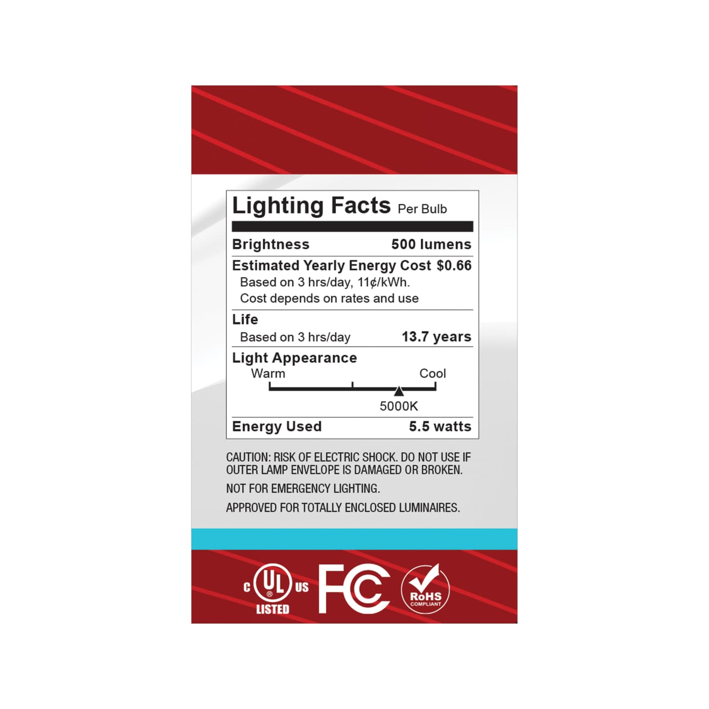 5.5G16.5/LED/CL/950/120V/E26 - S12480