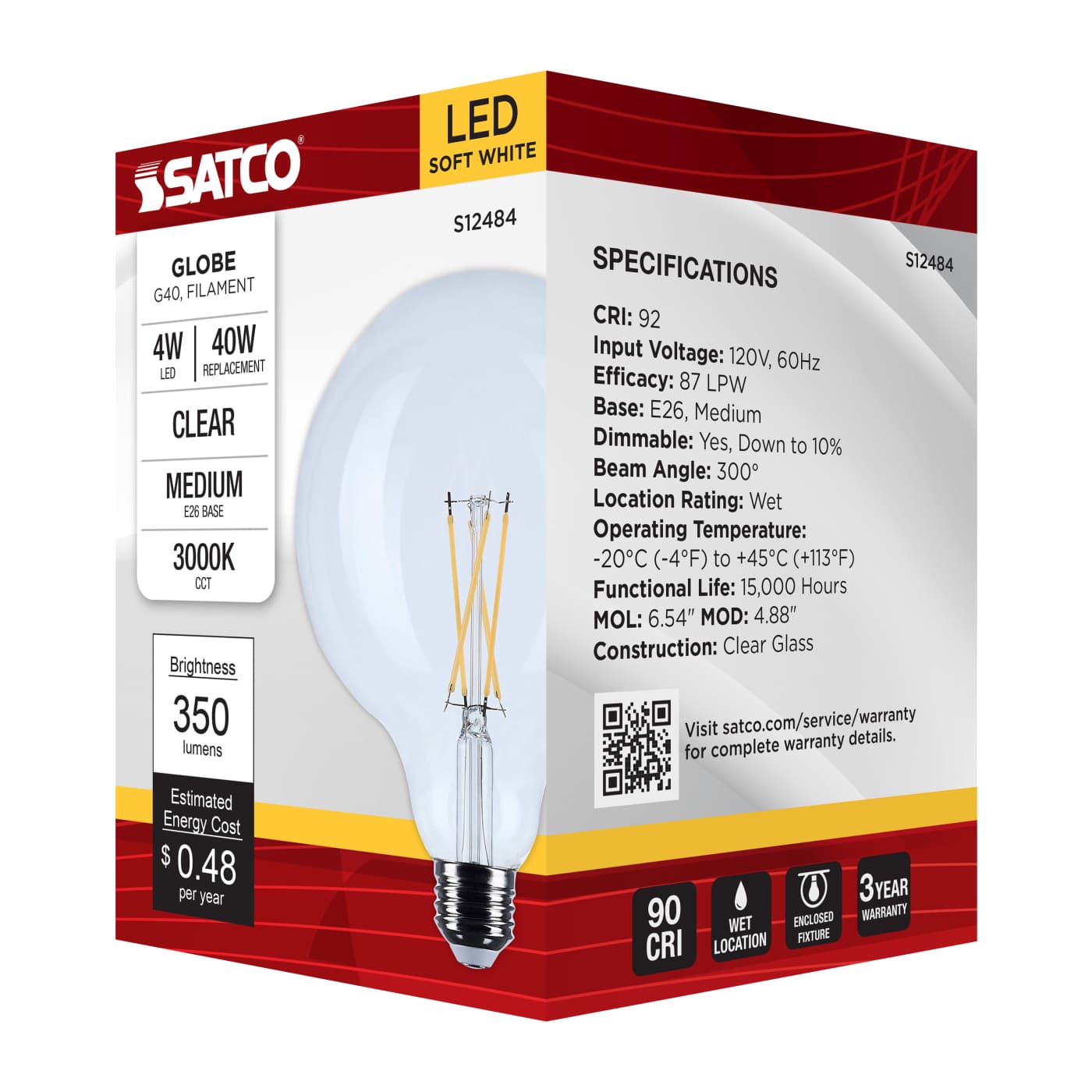 4G40/CL/LED/E26/930/120V - S12484