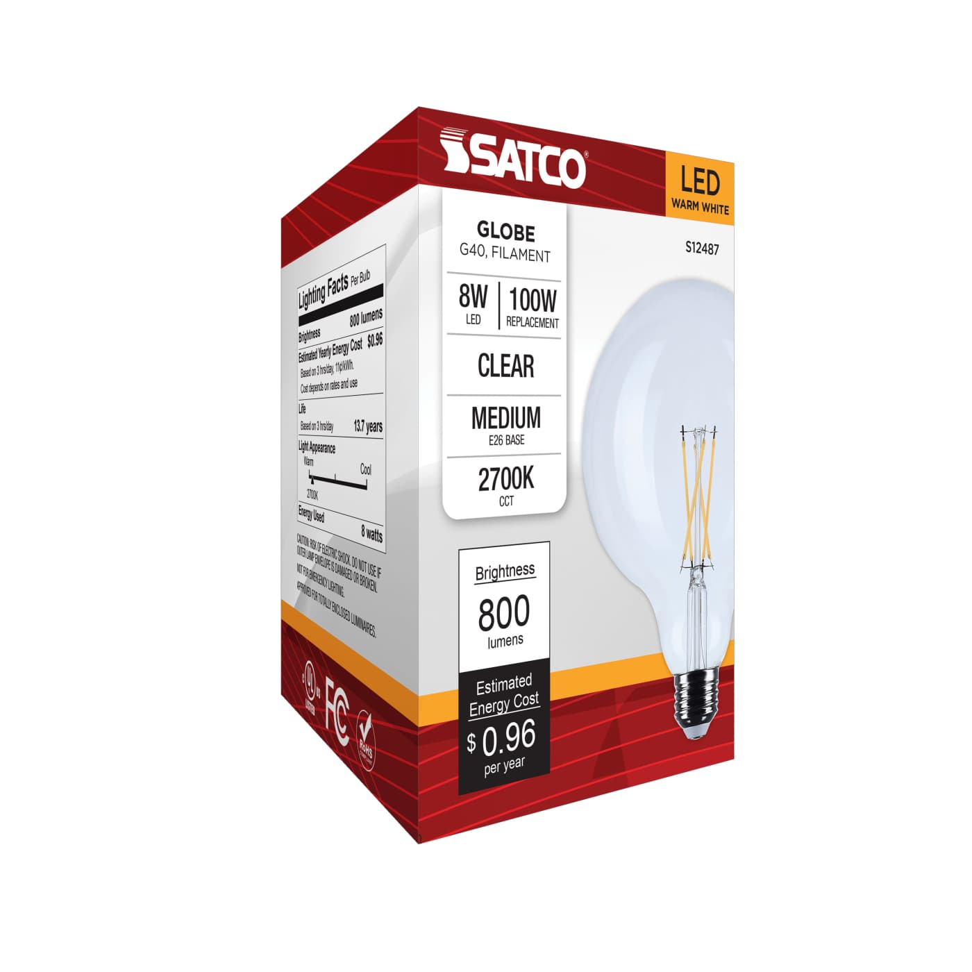 8G40/CL/LED/E26/927/120V - S12487