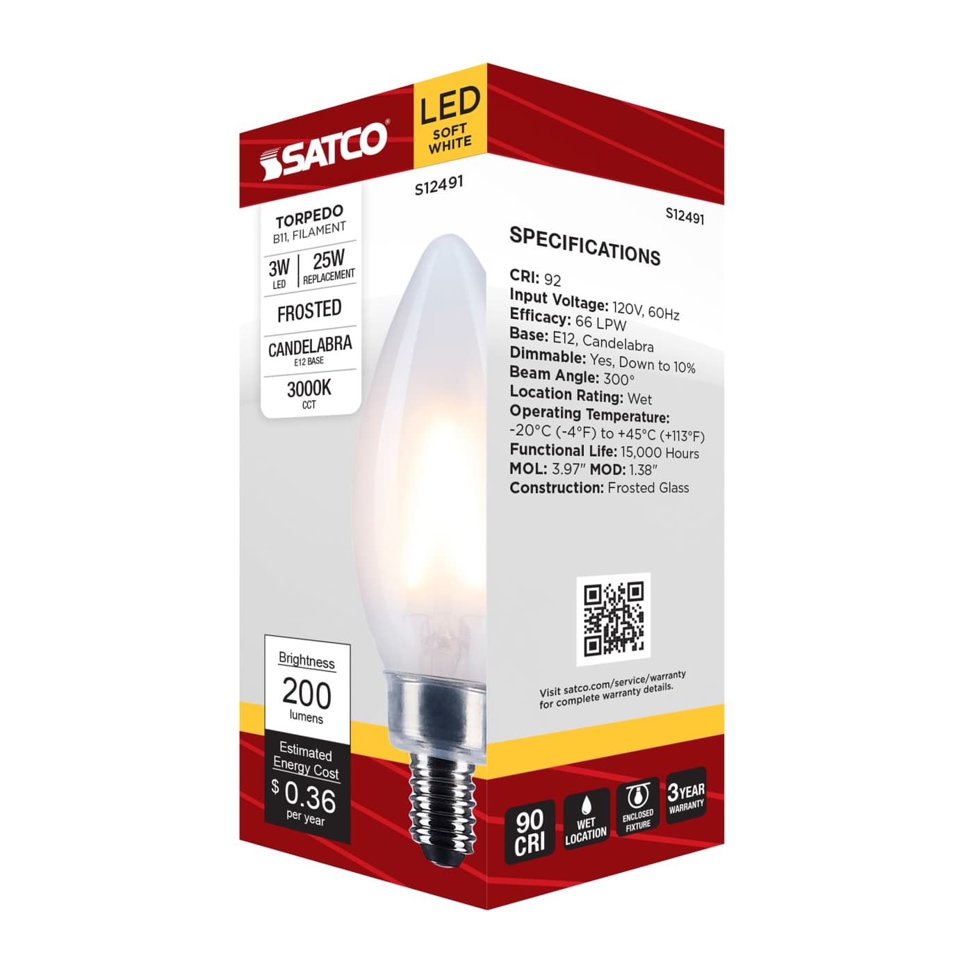 3B11/LED/930/FR/120V/E12 - S12491