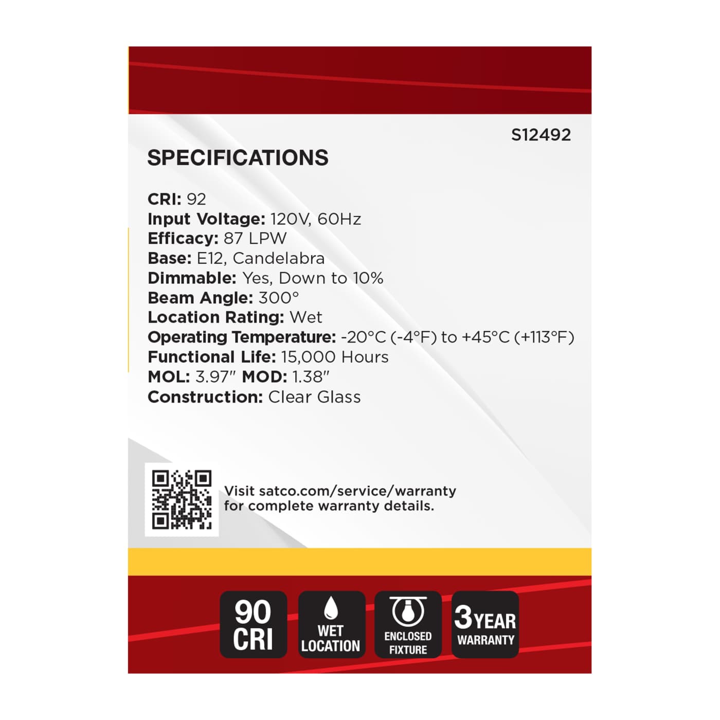 4B11/LED/930/CL/E12/10PK - S12492