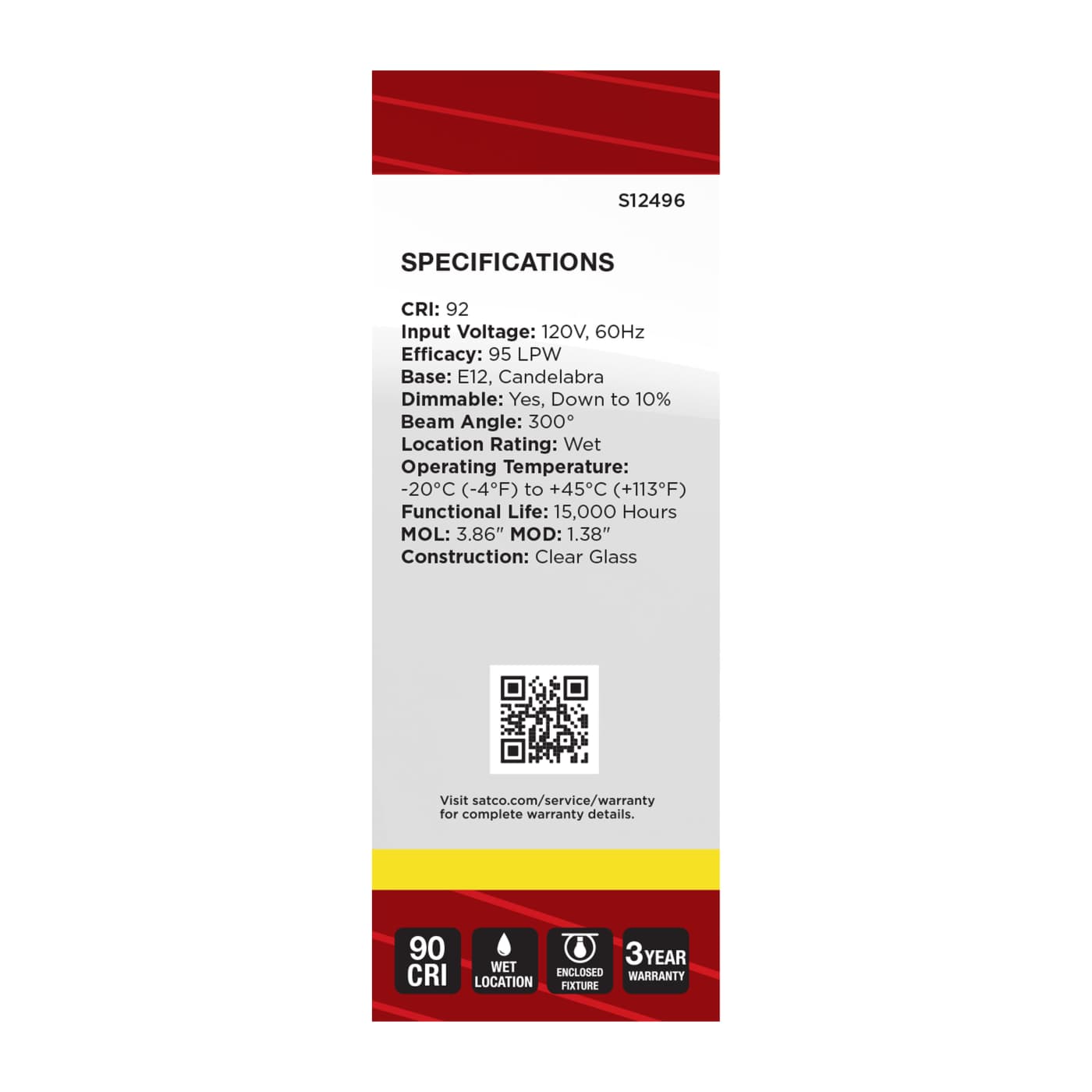 8W/CTC/LED/935/120V/E12 - S12496