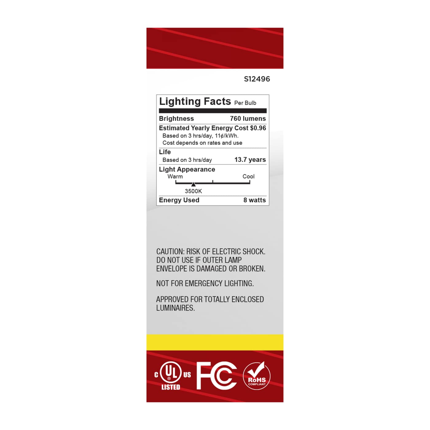 8W/CTC/LED/935/120V/E12 - S12496