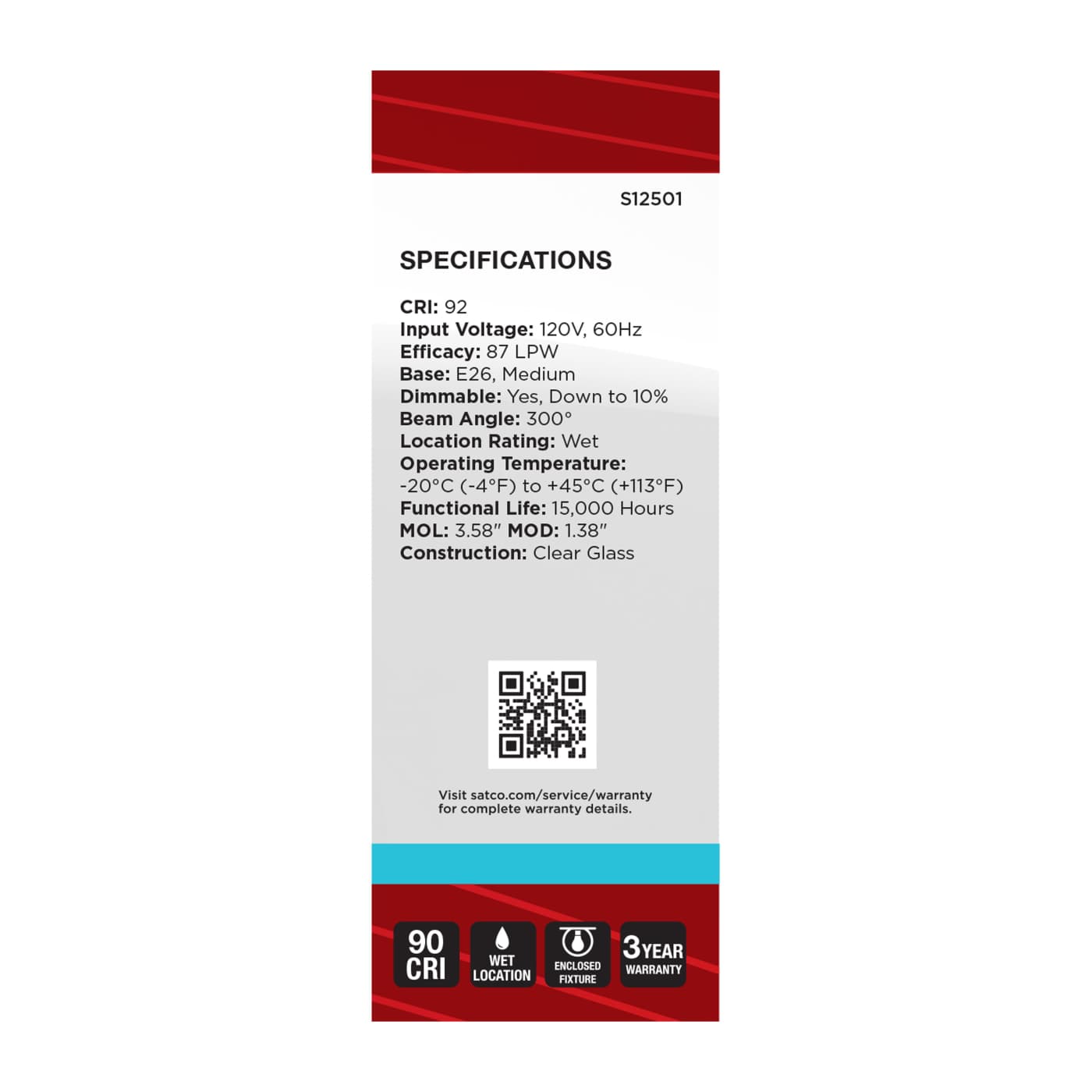 4B11/LED/950/CL/120V/E26 - S12501