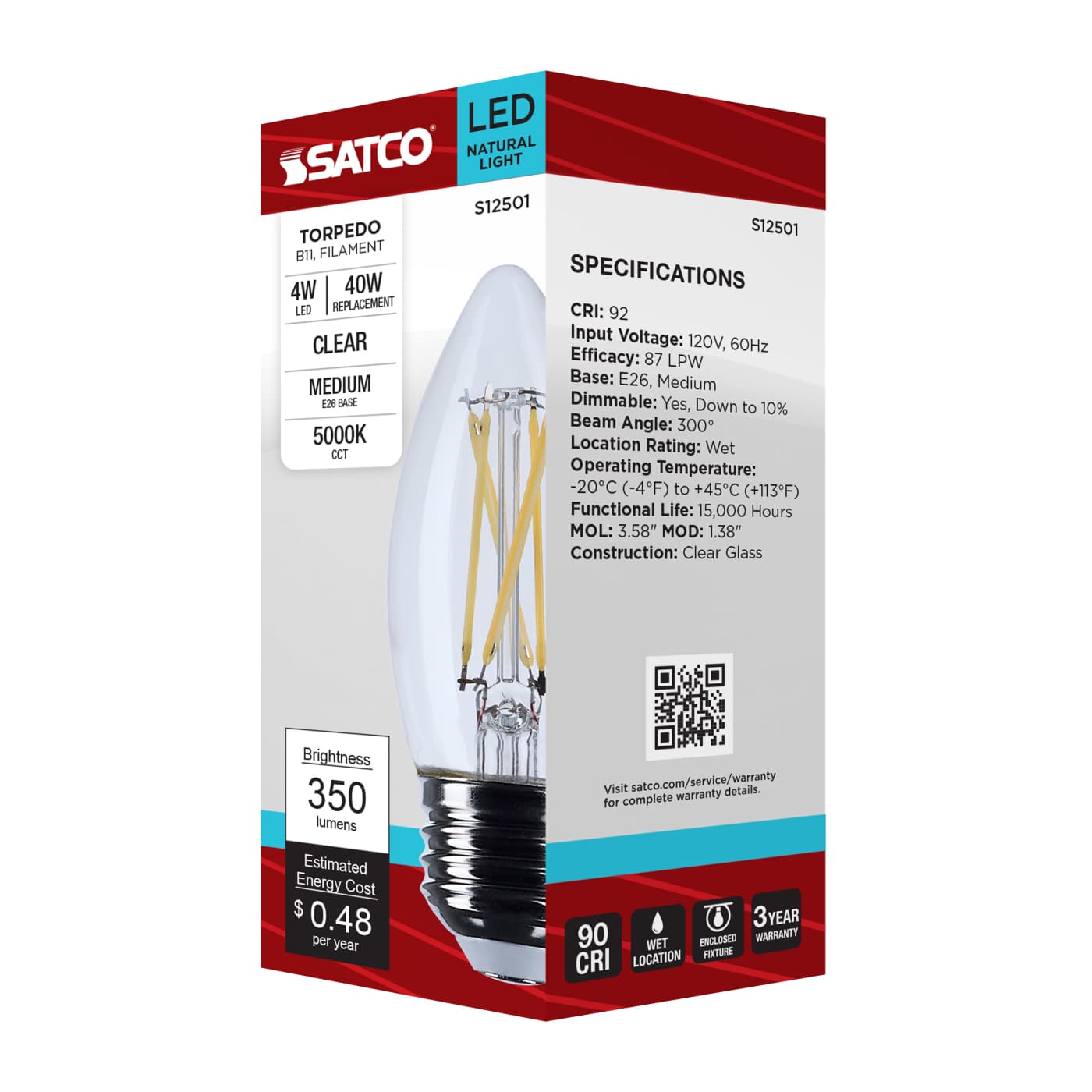 4B11/LED/950/CL/120V/E26 - S12501