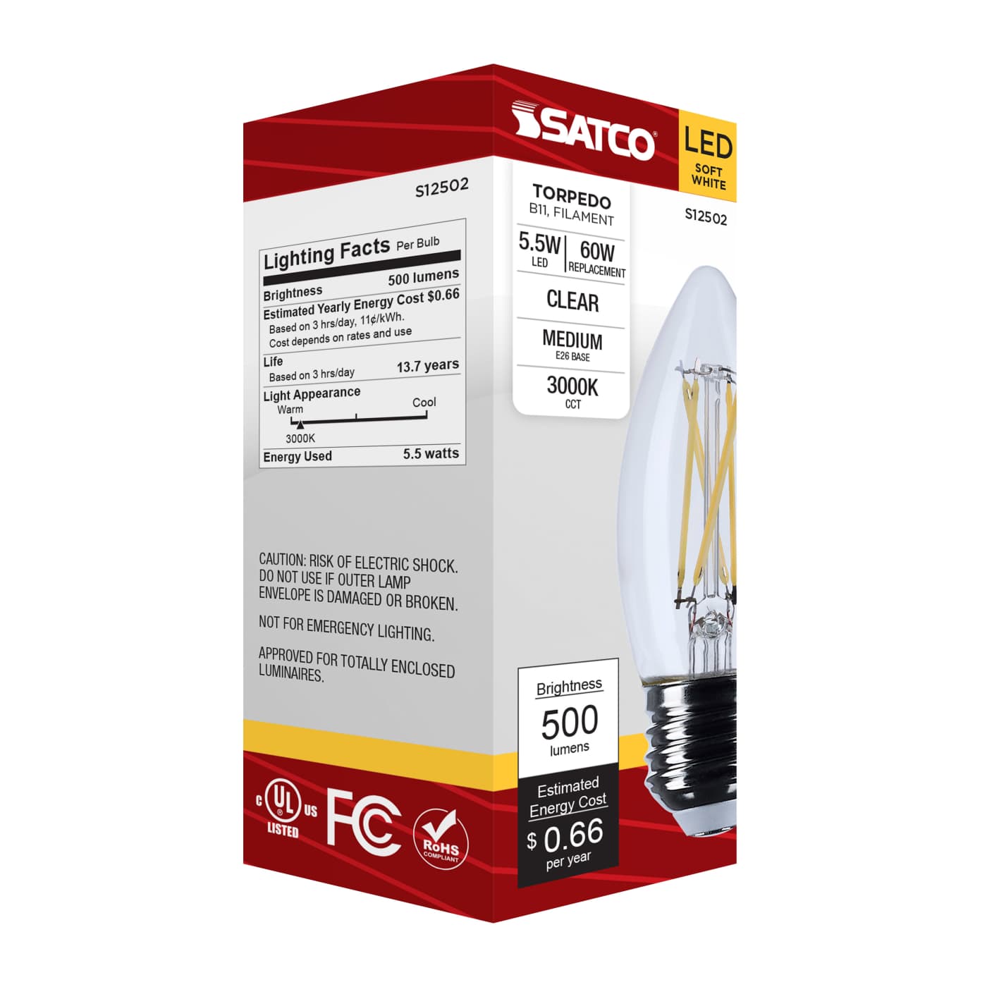 5.5B11/LED/930/CL/120V/E26 - S12502