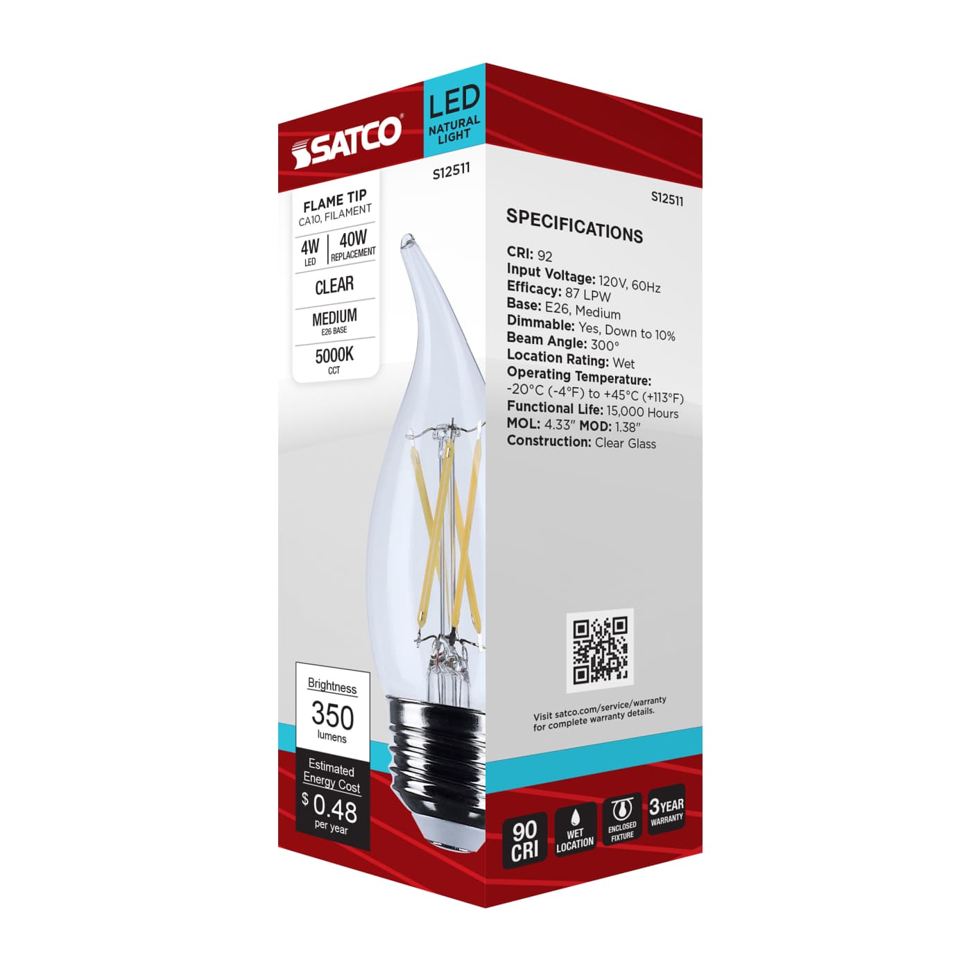 4CA10/LED/950/CL/120V/E26 - S12511