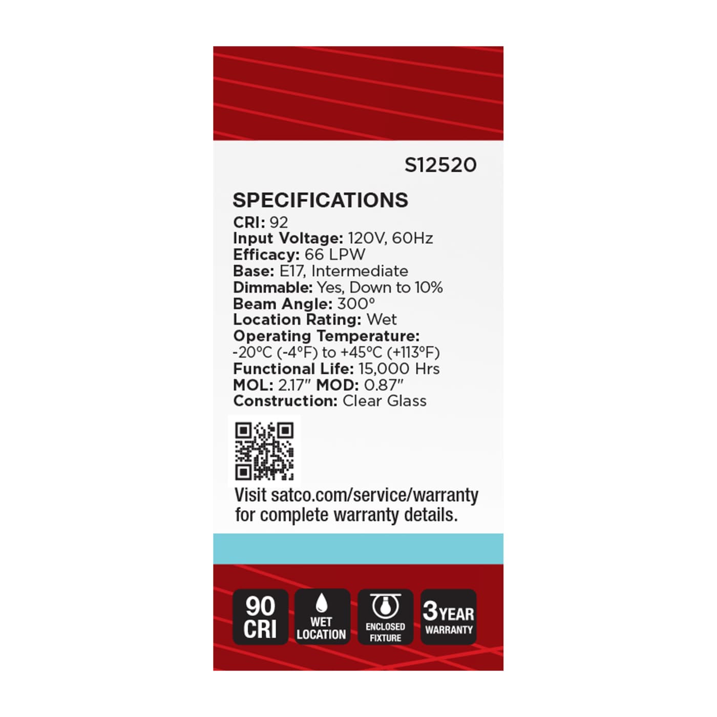 3T6.5/LED/CL/940/E17 - S12520