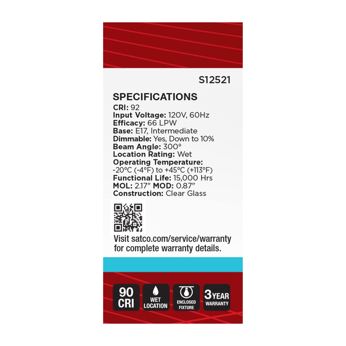 3T6.5/LED/CL/950/E17 - S12521