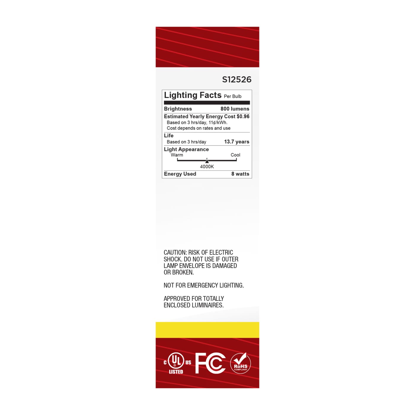 8T10/LED/CL/940/120V/E26 - S12526